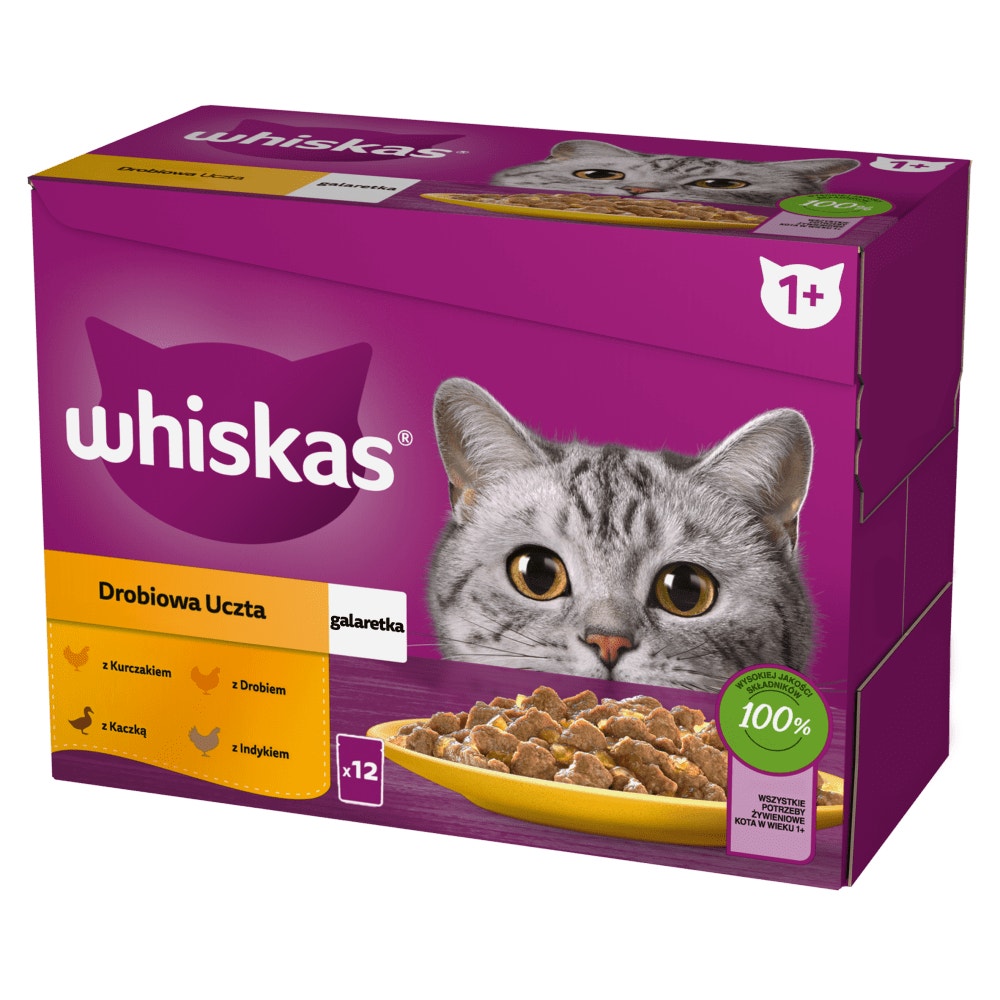 WHISKAS® Drobiowa Uczta w galaretce 12 x 85g - 1