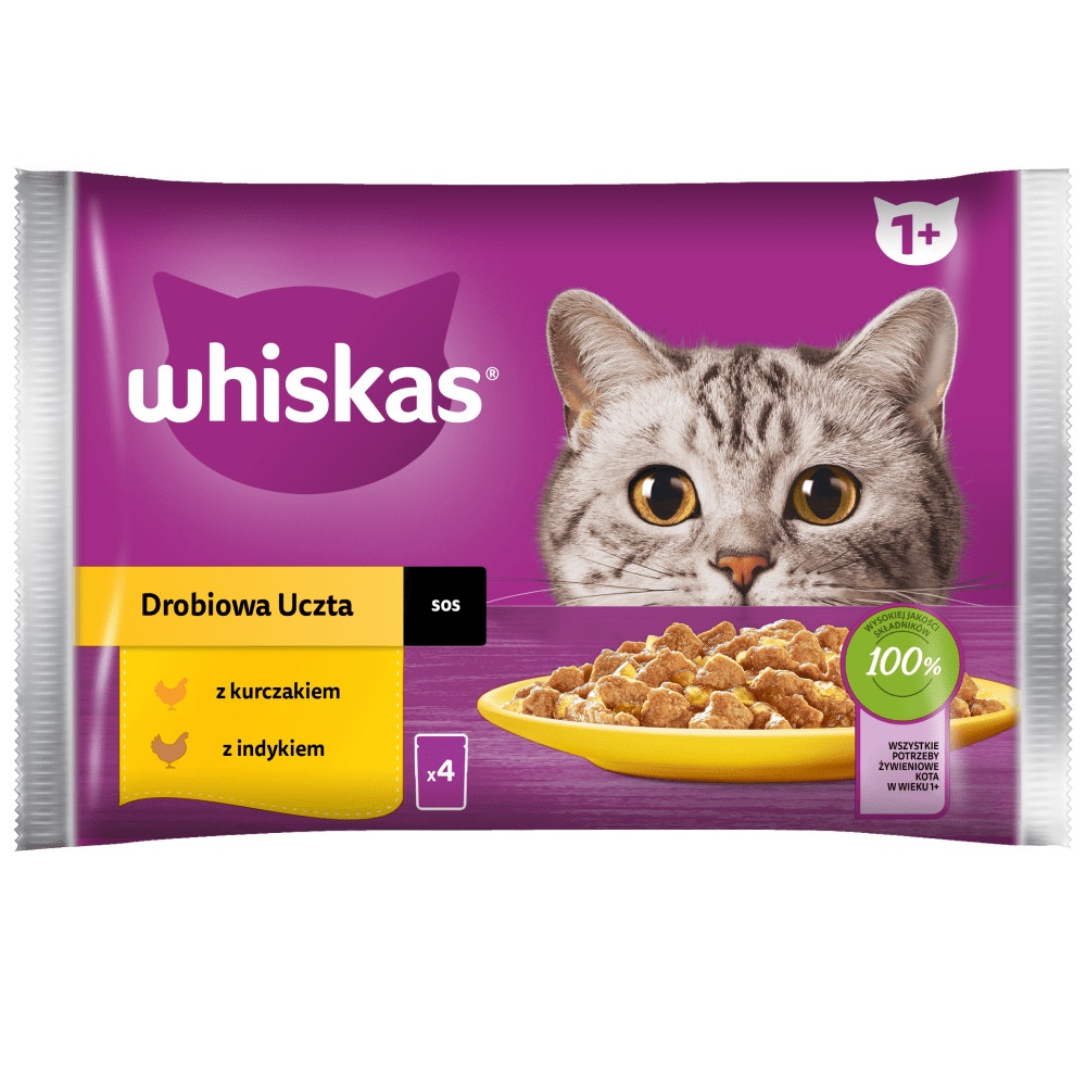 WHISKAS® Drobiowa Uczta w sosie 4 x 85g​ - 1