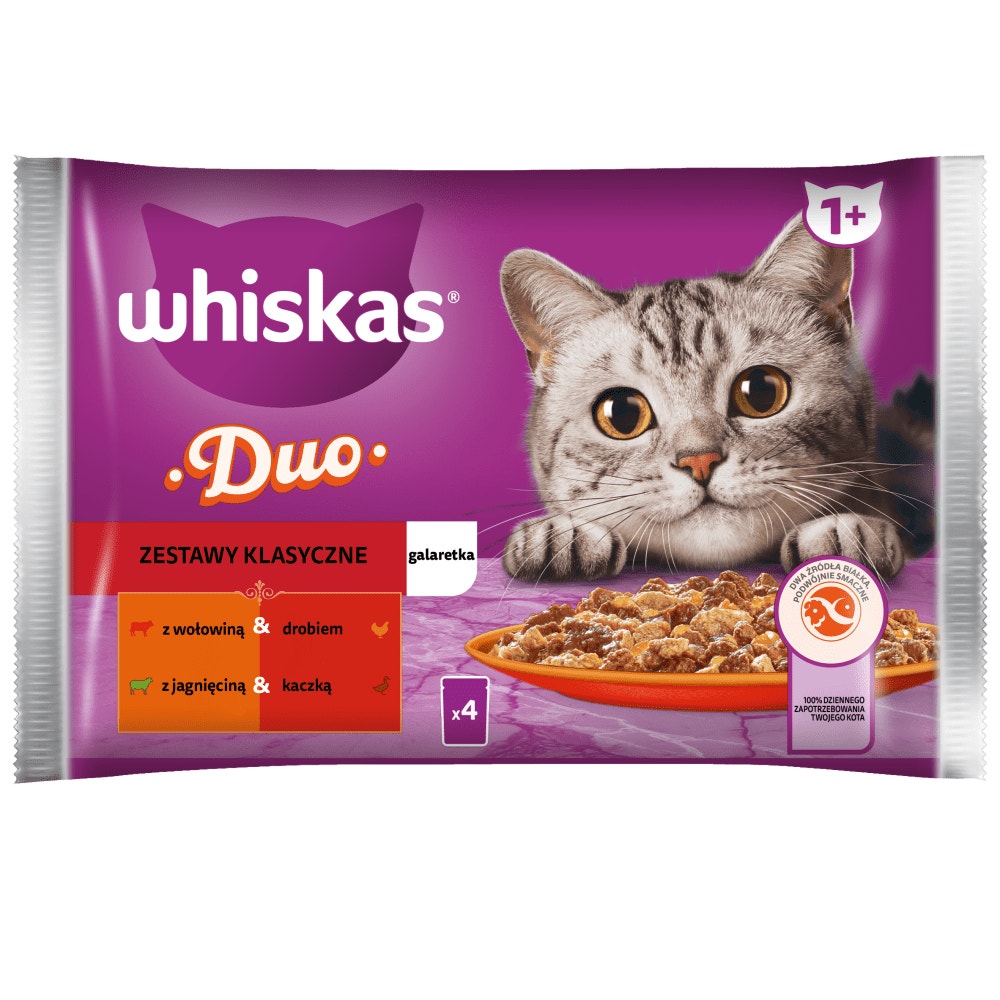 WHISKAS® Duo Zestawy Klasyczne w galaretce 4 x 85g - 1