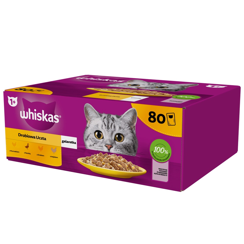 WHISKAS® Drobiowa Uczta w galaretce 80 x 85g - 1