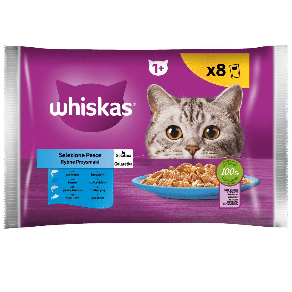 WHISKAS® Rybne Przysmaki w galaretce 8, 12 & 40 x 85g - 1