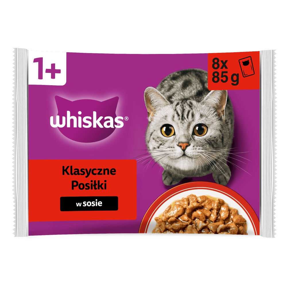 WHISKAS® Karma mokra Klasyczne Posiłki w sosie, 8, 12, 40 & 80 x 85 g - 1