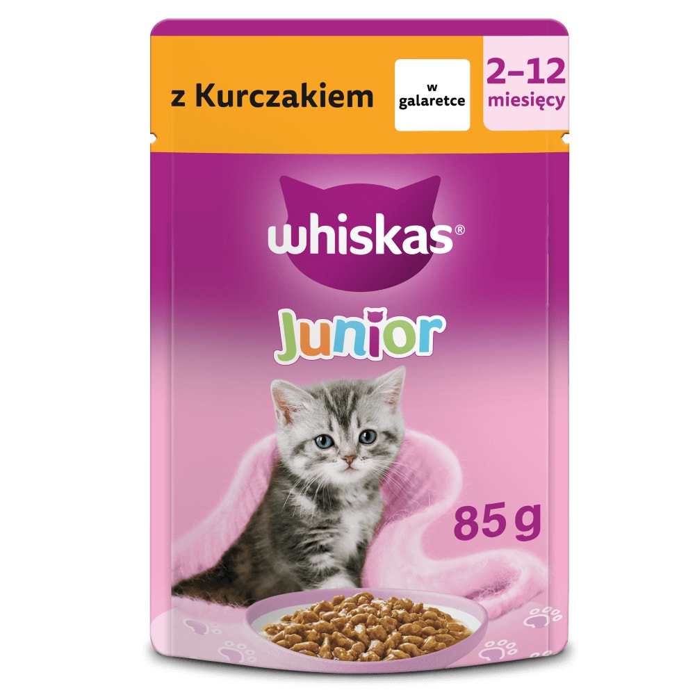 WHISKAS® Junior Karma mokra z Kurczakiem w galaretce, 85 g - 1