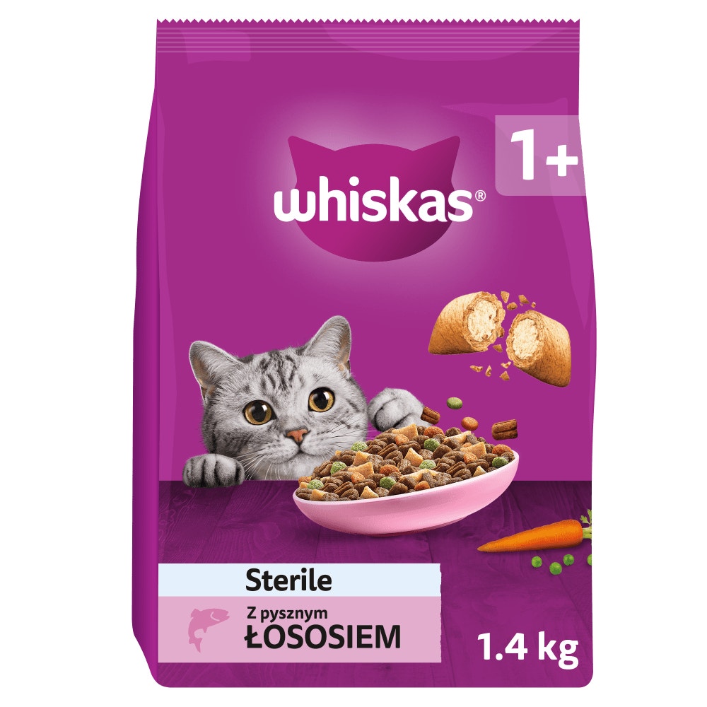 WHISKAS® Sterile Sucha karma z Łososiem, 1,4 kg - 1