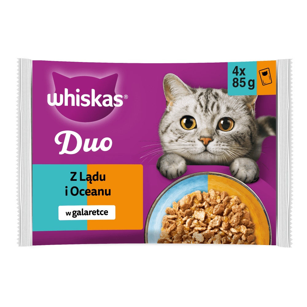 WHISKAS® Duo Karma mokra Z Lądu i Oceanu w galaretce, 4 x 85 g - 1