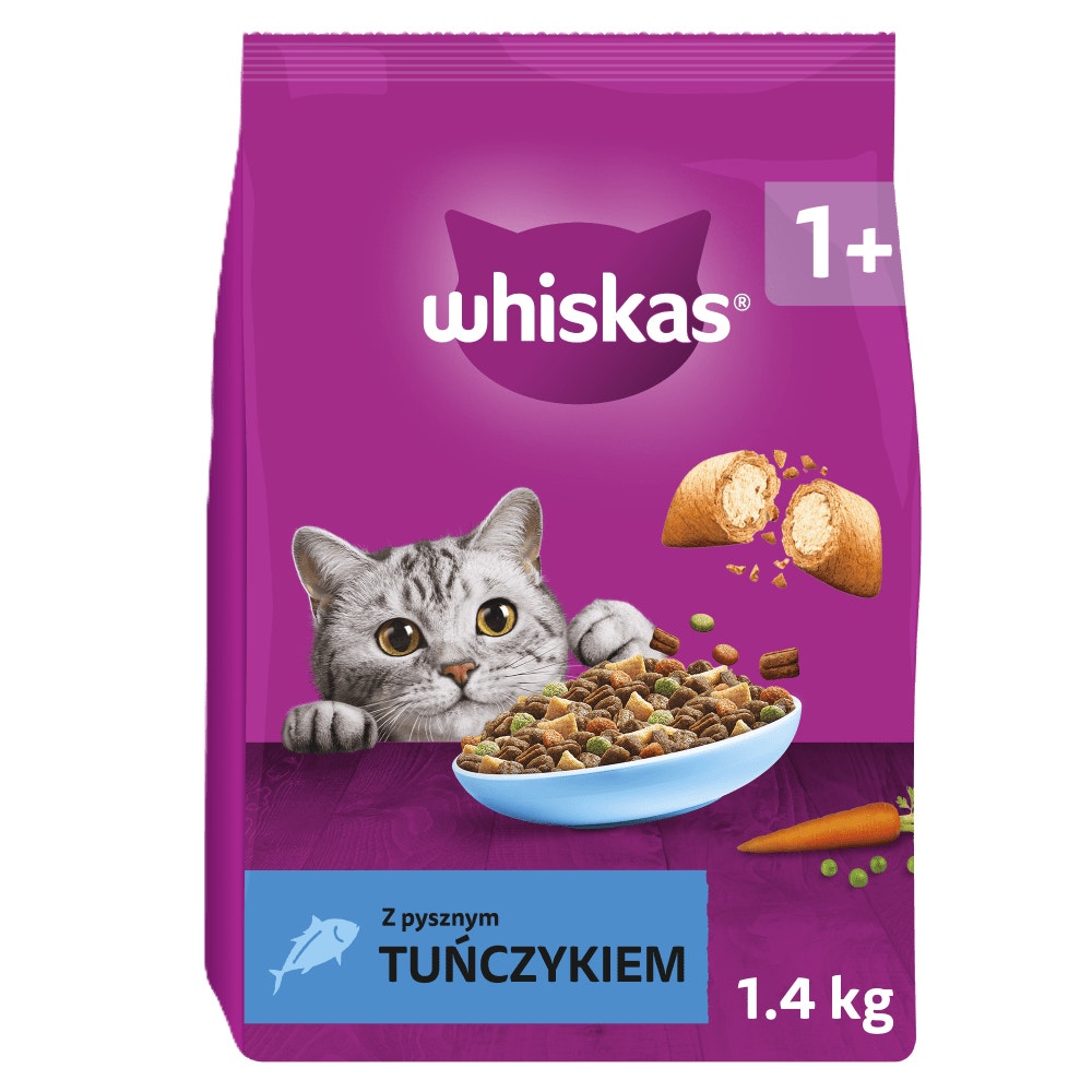 WHISKAS® Karma sucha z Tuńczykiem, 1,4 kg, 7 kg & 14 kg - 1