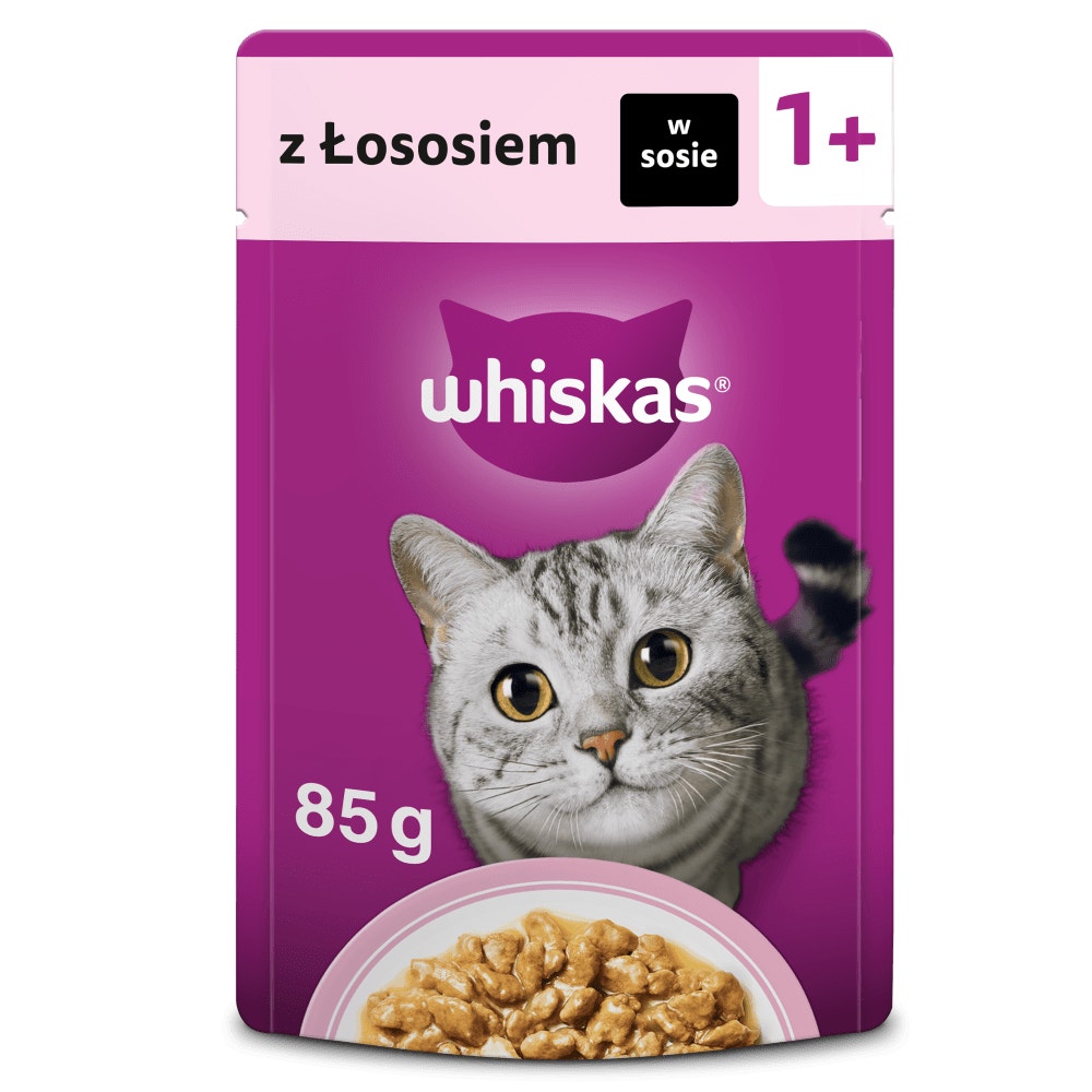 WHISKAS® Karma mokra z Łososiem w sosie, 85 g - 1